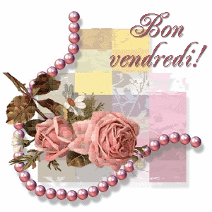Gif animé Bon vendredi rose et perles